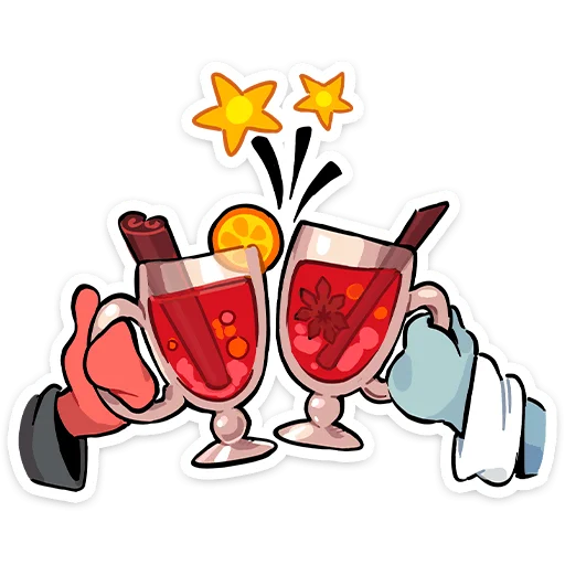 Стикер из набора Зимние Нимб и Рожки @TgSticker для Телеграм: Статические 🥂
