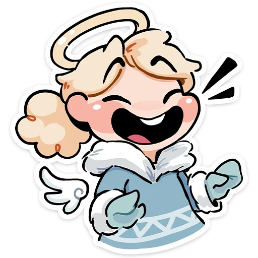 Стикер из набора Зимние Нимб и Рожки @TgSticker для Телеграм: Статические 🤣
