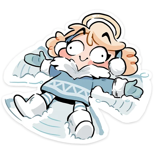 Стикер из набора Зимние Нимб и Рожки @TgSticker для Телеграм: Статические ☃️