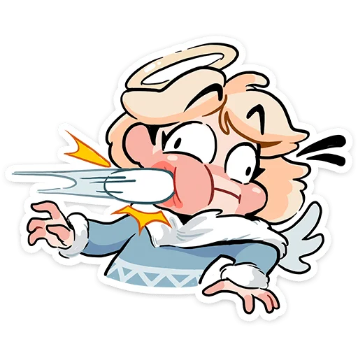 Стикер из набора Зимние Нимб и Рожки @TgSticker для Телеграм: Статические 😵