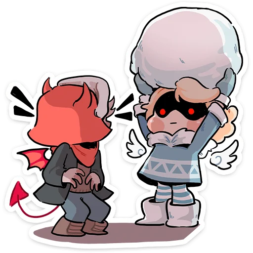 Стикер из набора Зимние Нимб и Рожки @TgSticker для Телеграм: Статические 😠
