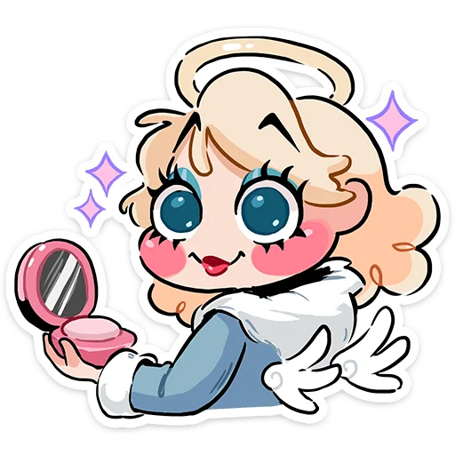 Стикер из набора Зимние Нимб и Рожки @TgSticker для Телеграм: Статические 👩🦰