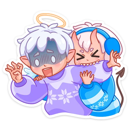 Стикер из набора Зимняя Они-тян (@TgSticker) для Телеграм: Статические 👹