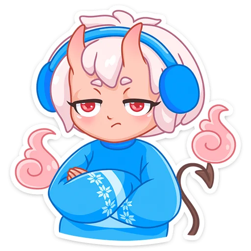 Стикер из набора Зимняя Они-тян (@TgSticker) для Телеграм: Статические 😒