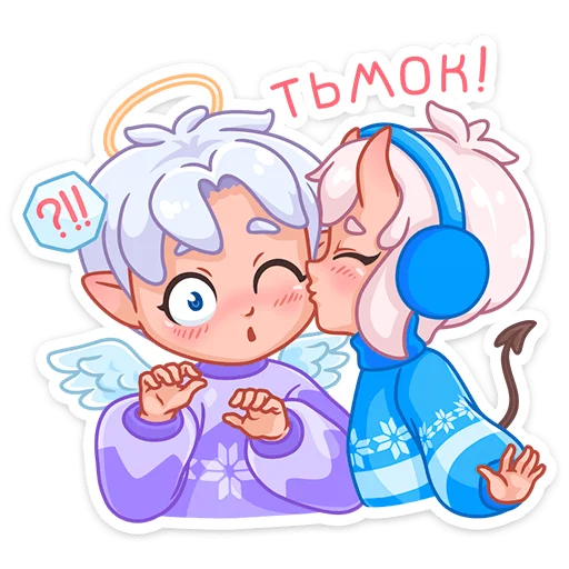 Стикер из набора Зимняя Они-тян (@TgSticker) для Телеграм: Статические 😘