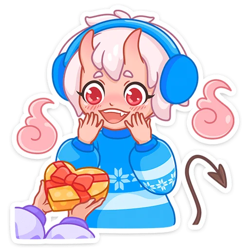 Стикер из набора Зимняя Они-тян (@TgSticker) для Телеграм: Статические 💝