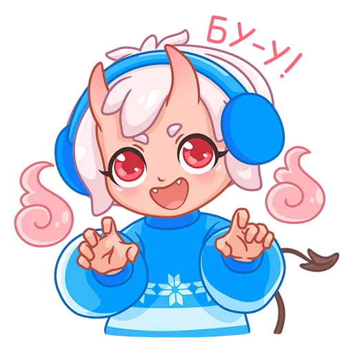 Стикер из набора Зимняя Они-тян (@TgSticker) для Телеграм: Статические 👻