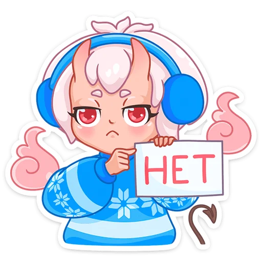 Стикер из набора Зимняя Они-тян (@TgSticker) для Телеграм: Статические 😡