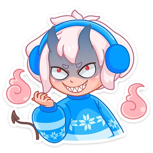 Стикер из набора Зимняя Они-тян (@TgSticker) для Телеграм: Статические 😈