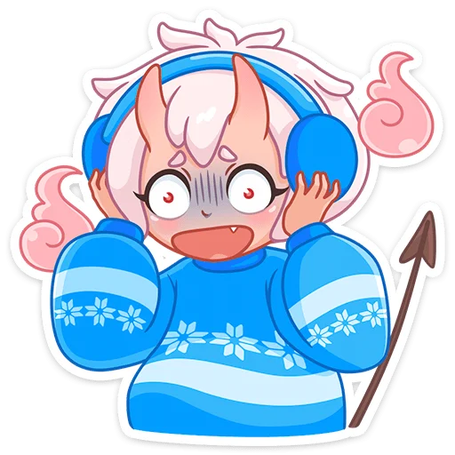 Стикер из набора Зимняя Они-тян (@TgSticker) для Телеграм: Статические 😳