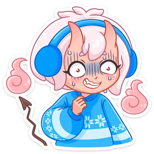 Стикер из набора Зимняя Они-тян (@TgSticker) для Телеграм: Статические 😬