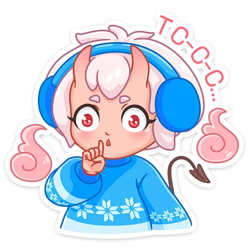 Стикер из набора Зимняя Они-тян (@TgSticker) для Телеграм: Статические 🤫
