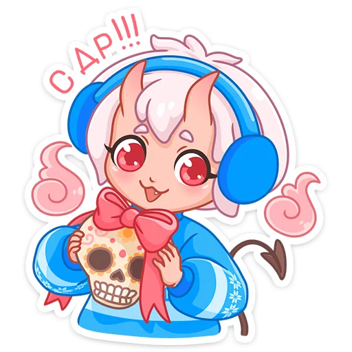 Стикер из набора Зимняя Они-тян (@TgSticker) для Телеграм: Статические 💀