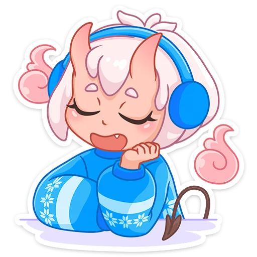 Стикер из набора Зимняя Они-тян (@TgSticker) для Телеграм: Статические 😌