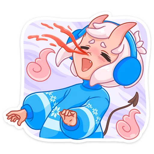 Стикер из набора Зимняя Они-тян (@TgSticker) для Телеграм: Статические 🤧