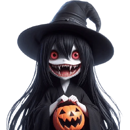 Стикер из набора Ведьмочка-тян @Nyasticks для Телеграм: Статические 🎃