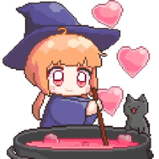 Стикер из набора 마녀 ꉂ૮₍ ᵔᗜᵔ* ₎ა @suncolor для Телеграм: Статические 🪸