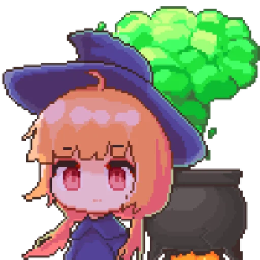 Стикер из набора 마녀 ꉂ૮₍ ᵔᗜᵔ* ₎ა @suncolor для Телеграм: Статические 🪸