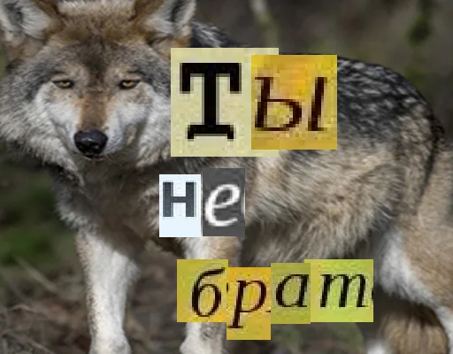 Стикер из набора Волк за брата @sticker_na_vorotnik для Телеграм: Статические 🙅♂️