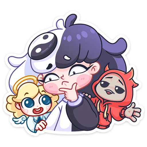 Стикер из набора Янина (@TgSticker) для Телеграм: Статические 🤔
